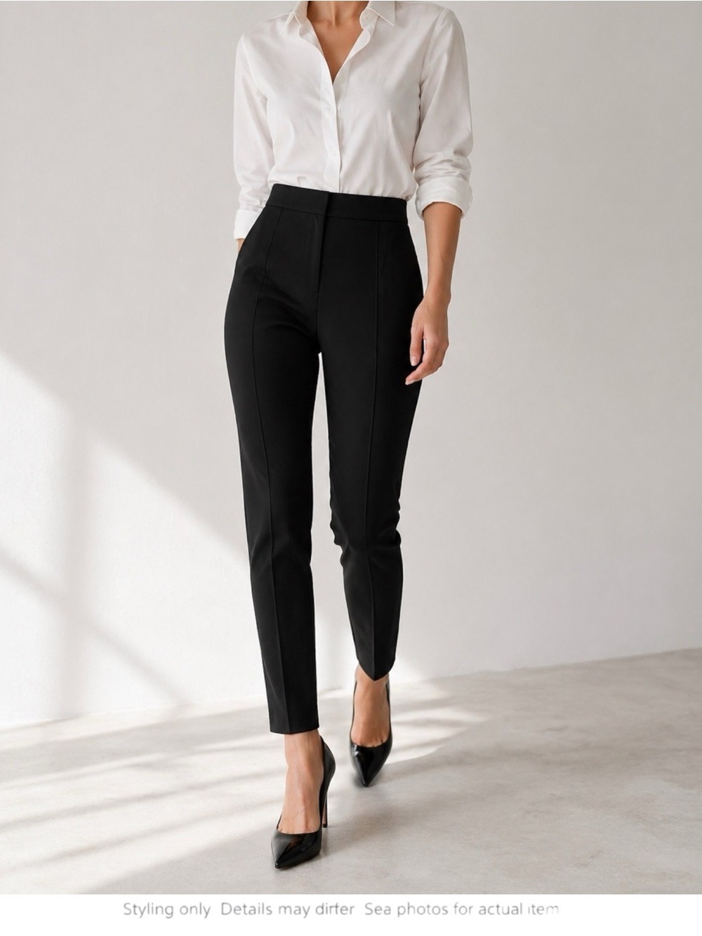 Burberry London 30x29 Black Stretch Slim Trousers Tailored Fit